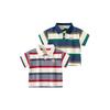 Trendy Children's Clothing Boys' Drop-Shoulder Short-Sleeved T-shirt Summer Kids Stripes Polo Shirt Baby Boy Lapel Half Sleeve Tops