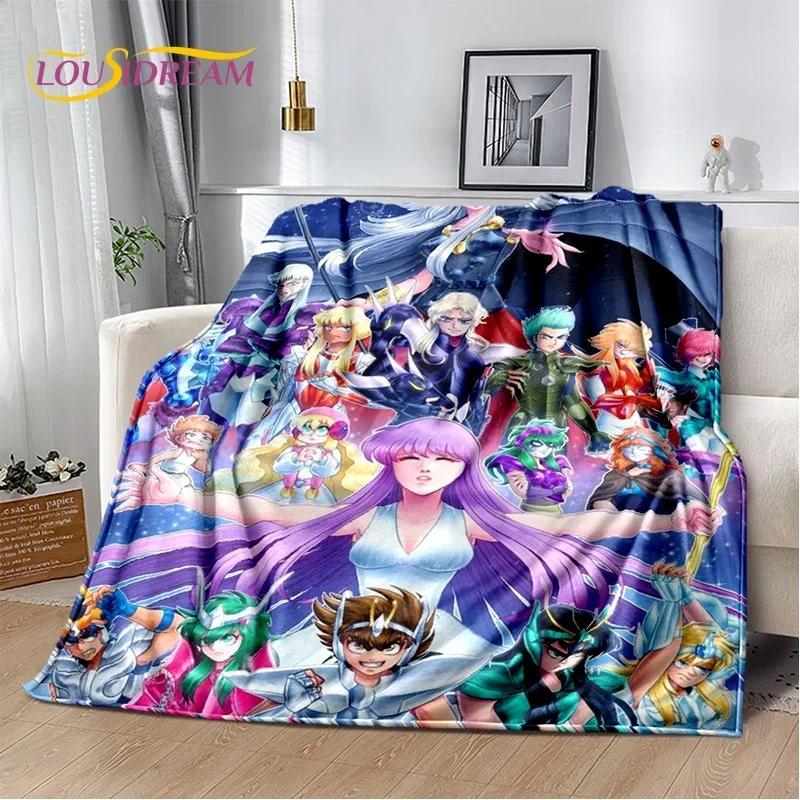 Cartoon Saint Seiya 3D Retro Soft Flannel Blanket for Beds Bedroom Sofa Picnic,Throw Blanket for Cover Outdoor Leisure Nap Gift