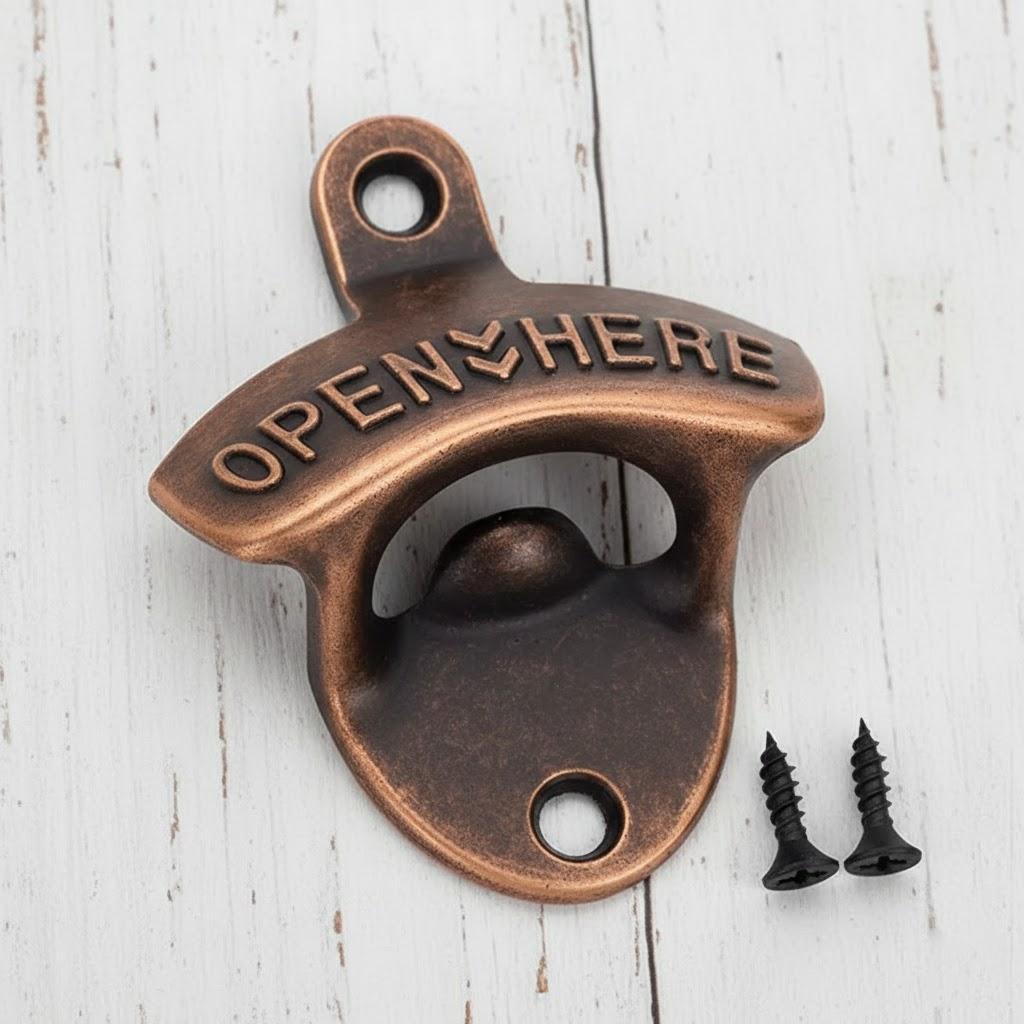 Wall Mounted Bottle Opener Vintage Zinc Alloy Beer Opener Creative Kitchen Bar Tool Home Decor
