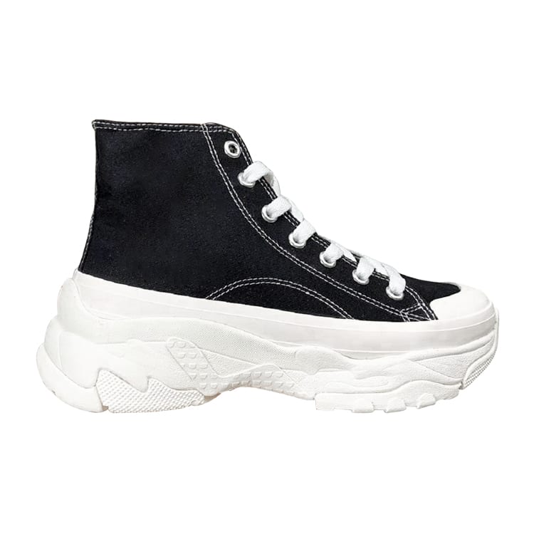 MLB Chunky High Canvas Shoes Unisex High Top Black 32SHU1011-50L