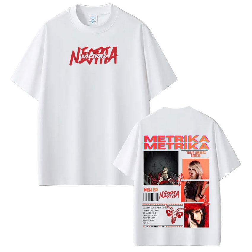 singer metrika New album Tour printed Tshirt Unisex Women Aesthetic trendyShortsleeved loose cotton casual Harajuku Tshirts