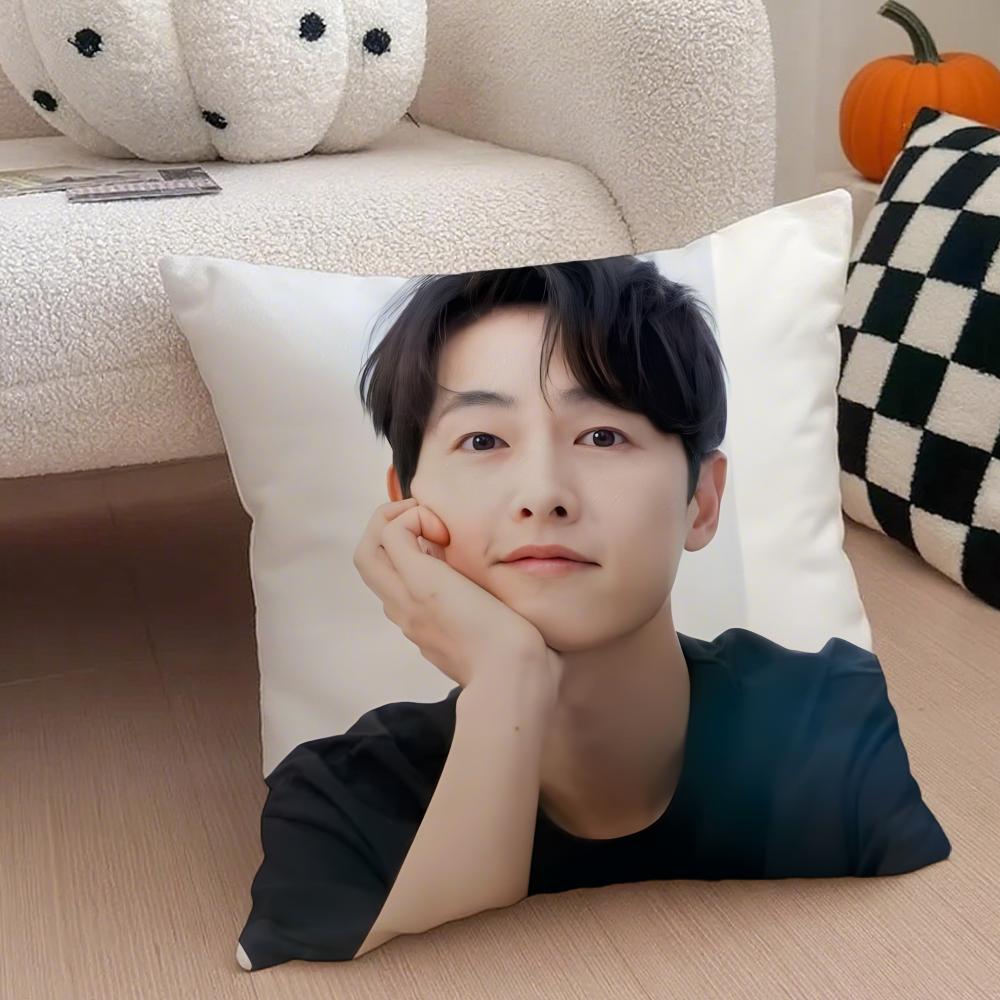 Handsome Talented Korean Actor SSong Joongki Cushion Cover Throw Pillow Cover Hidden Button Durable Polyester Chair Cushion