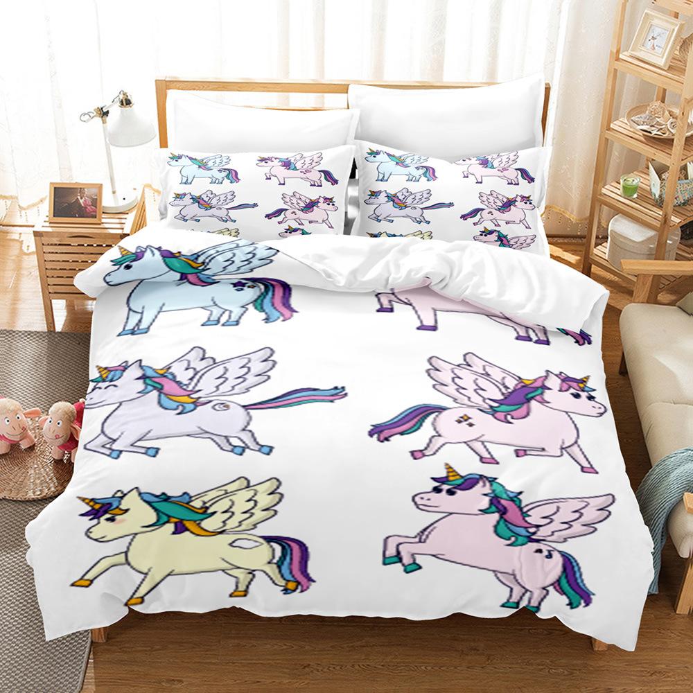 Unicorn Bedding Set For Kids, Winter Duvet Cover Sets, Twin, Full, Queen, King, Bedroom, Home Textile, Milk Bottle