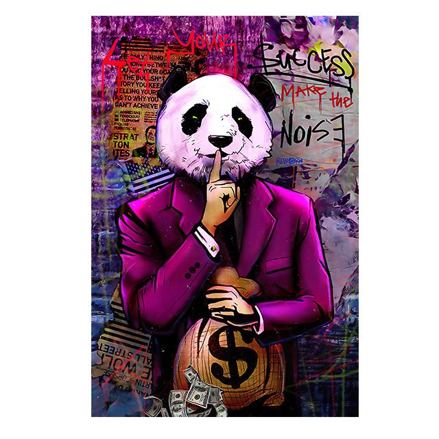 

Граффити Искусство Красный Синий Зеленый Панда Лицо Сделать Шум Плакат Холст Картина Мешок Денег Настенное Искусство Для Гостиной Домашний Декор 70x120cm No Fram