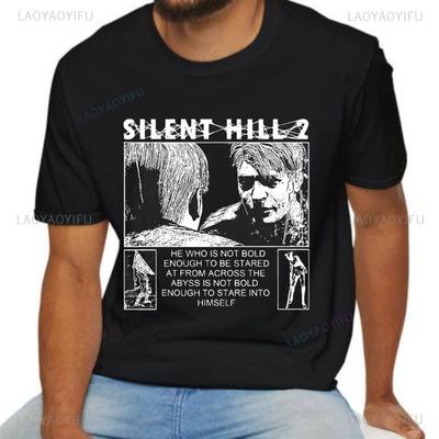 Horror Game Silent Hill 2 Graphic T Shirts Harajuku Vintage Cotton Short Sleeve Tshirt Unisex Gothic Trend Tshirts Camisetas