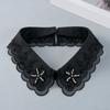 Jeweled Rhinestones False Collar Beaded Lace Spread Lapel Graceful Art Collar Sweet Shawl False Decorative Shawl
