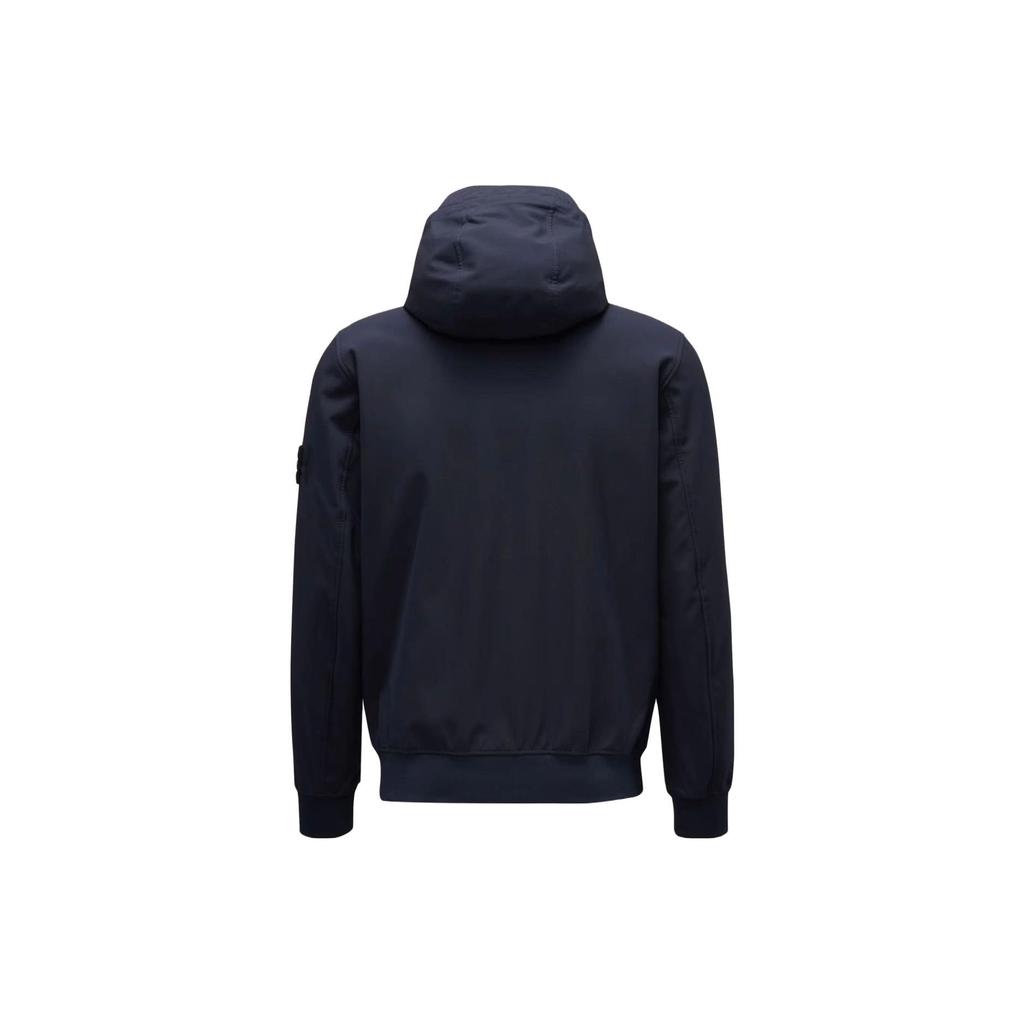 STONE ISLAND FW23 Soft Shell-R E.Dye® Winddicht Waterdicht Ademend Softshell Lange Mouwen Met Capuchon Rits Jas Heren Jas Marineblauw 7915Q0122-V0020