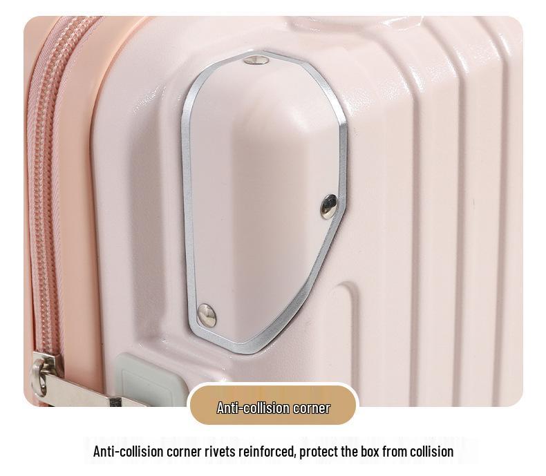 14" Portable Makeup Suitcase - Solid Color, Mini Storage, Event Souvenir, Small Boarding Password Case