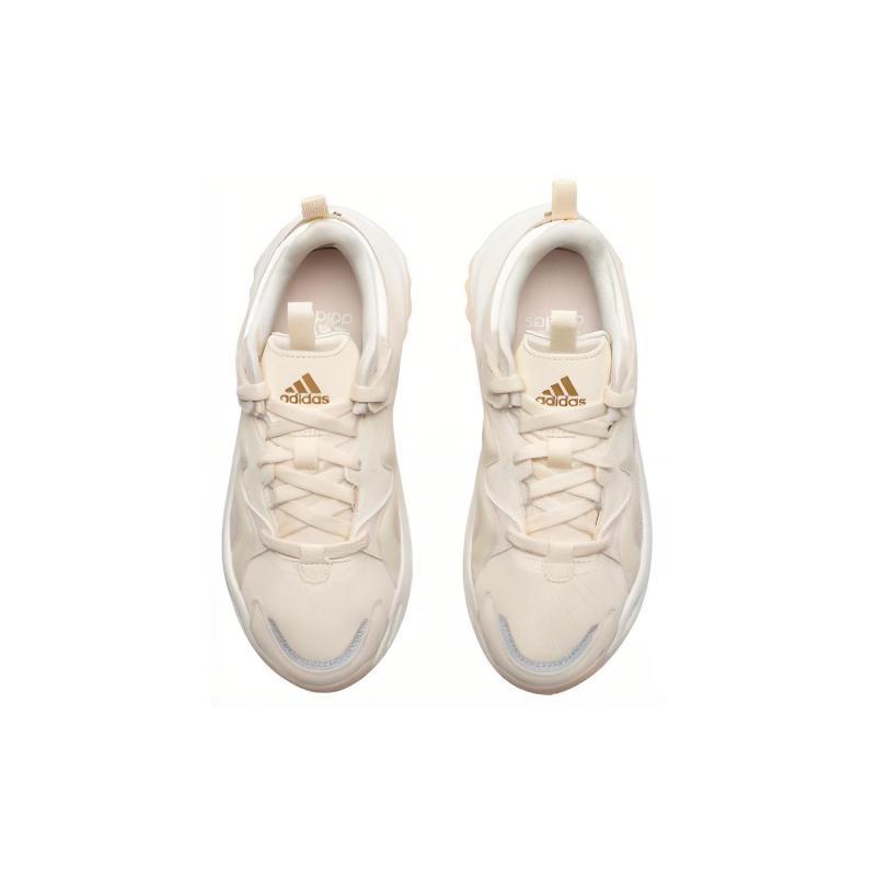 Adidas Maxxwavy Cushioning Abrasion Resistant Breathable Rebound Low Top Running Shoes Women's Beige Yellow Sneakers IE3460