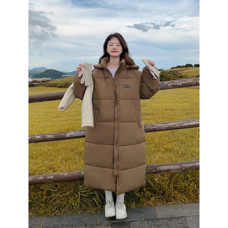 Down Cotton-padded Clothes Women's Cotton-padded Clothes Winter New Loose Over the Knee Long Thickened Cotton-padded Jacket Tide