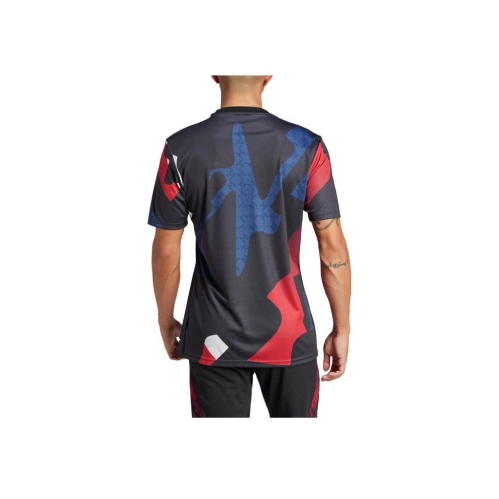 Adidas MUFC Preshi Fashion Crew Neck Pullover Short Sleeve Football Shirt Men Tops Black Red Han-Jade-White JD7147