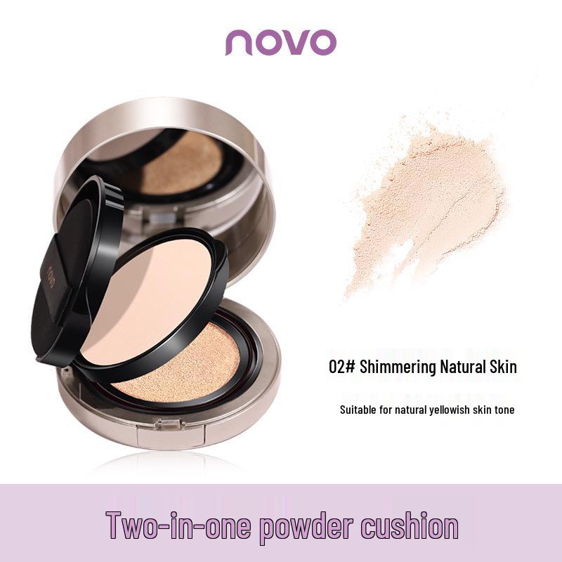 

NOVO 2-in-1 Double Layer Cushion Foundation: Non-Cakey, Dark Circle Coverage, Even Skin Tone, Oil Control.