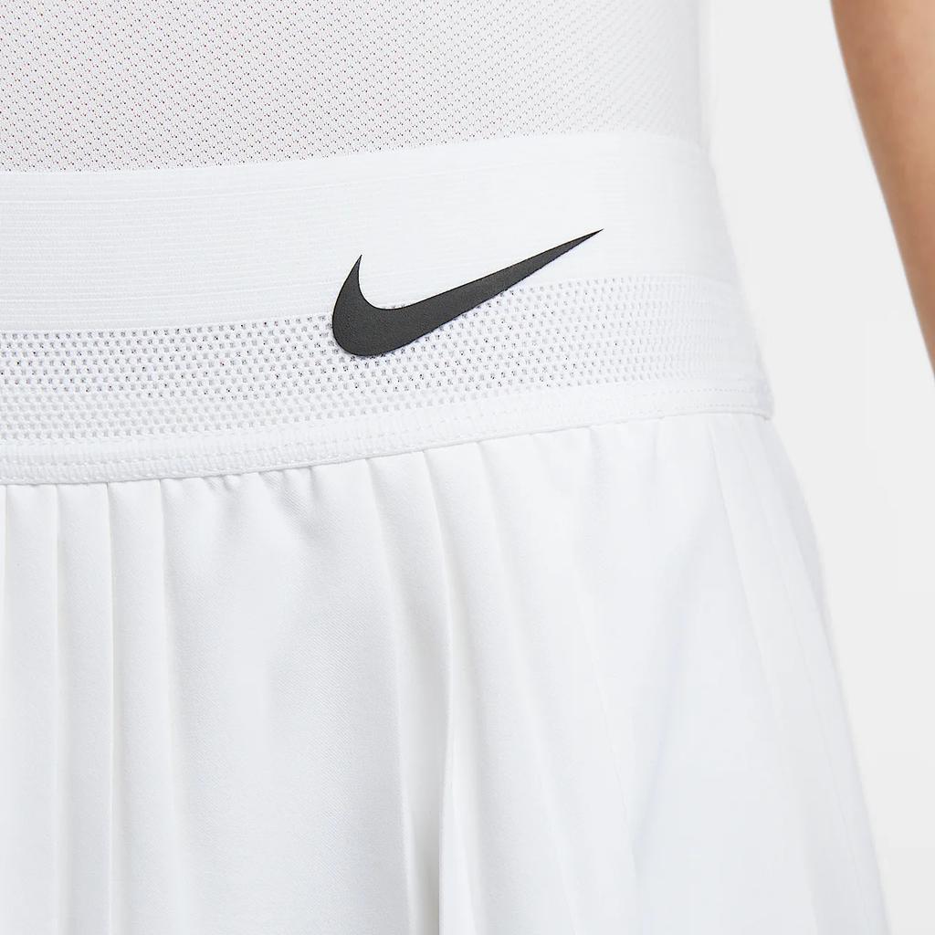 Nike Court Slam Dri-Fit Brand Logo Quick-Dry Breathable Comfortable Pleated Casual Tennis Skirt Women Skirts White FZ6491-100