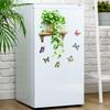 Self-adhesive Fresh Potted Flowers Butterflies Wall Stickers for Living Room Bedroom Home Background Decor