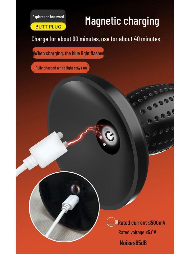New Model: Manual Vibration Anal Plug for G-Spot & Backdoor Stimulation - Unisex, Beads for Couples