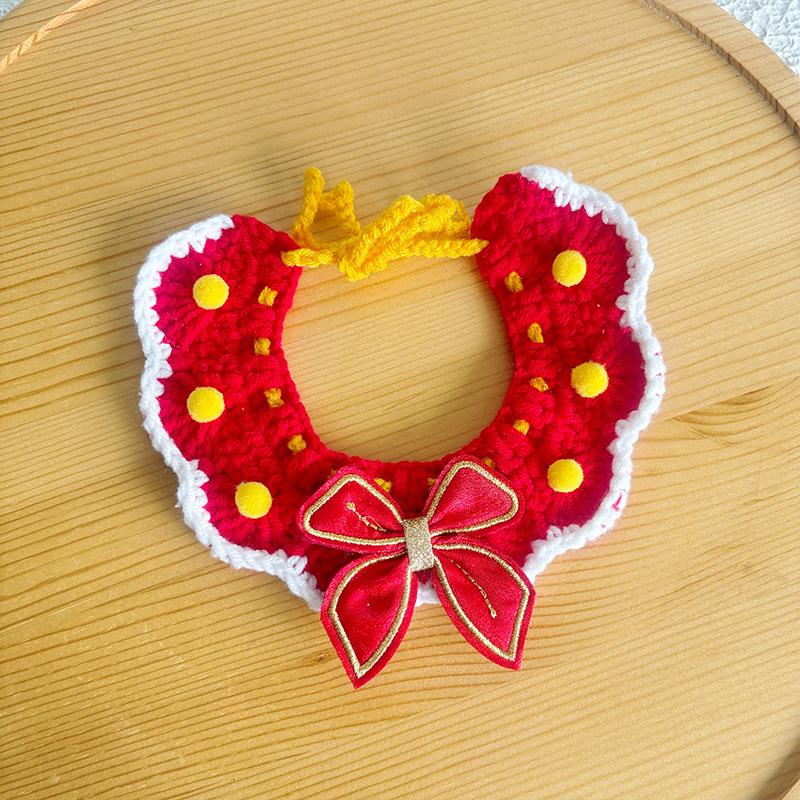 New Year Neckwear: Pet Gaiter & Scarf for Cats & Dogs - Festive Knit Collar for Chinese New Year