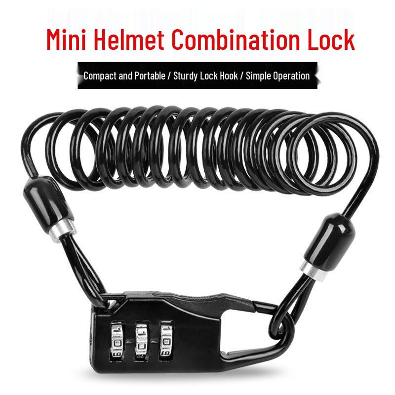 Multi-functional Mountain Bike & Motorcycle Steel Wire Helmet Lock - Portable Anti-theft Security
