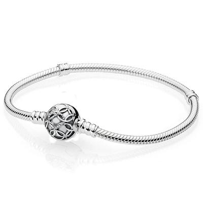 New 925 Sterling Silver Moment Vintage Pattern Of Love Snake Chain Bracelet For Bangle Bead Charm Diy Jewelry