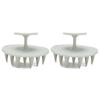 2pcs Silicone Hair Washing Scalp Massager Itch Relief Dandruff Removal Gray Shampoo Brush for Men Women