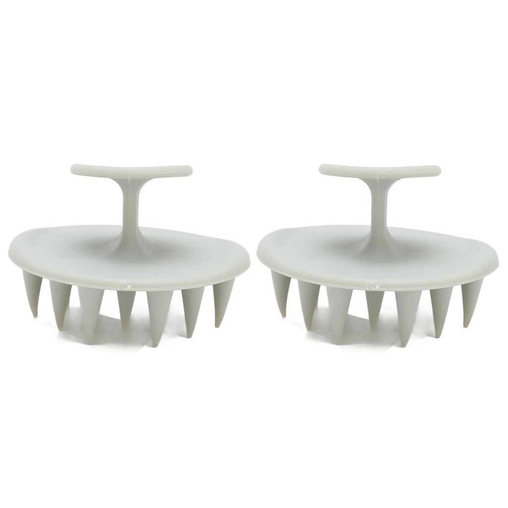 2pcs Silicone Hair Washing Scalp Massager Itch Relief Dandruff Removal Gray Shampoo Brush for Men Women