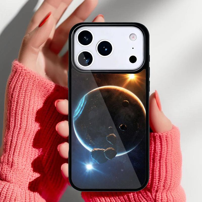 Earth Moon Sun Planet Phone Case for iPhone 17 16 15 14 13 Pro Max Back Cover for 12 11 Pro Coque