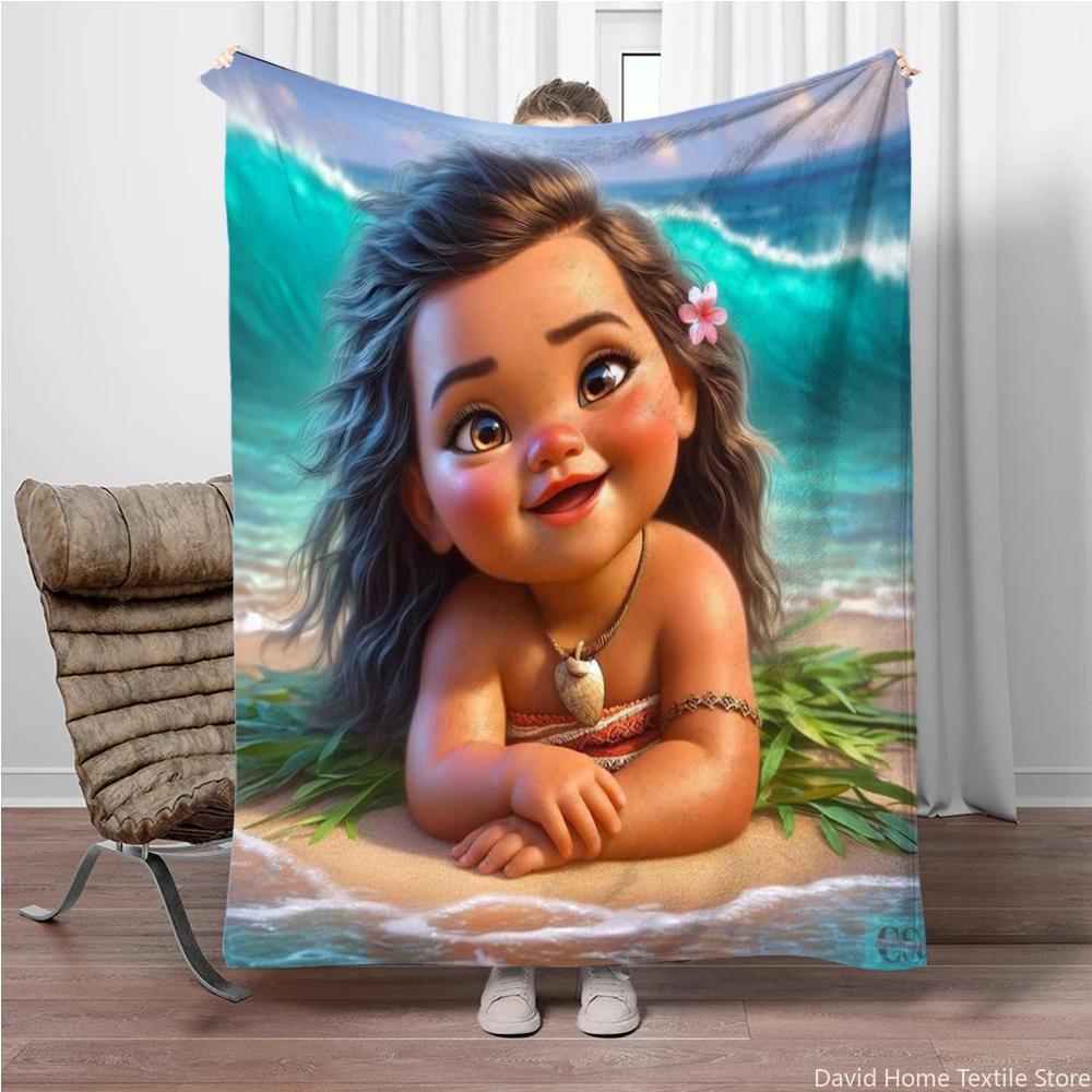 Disney Cartoon Moana Room Warming Decorative Flannel Thin Blanket.Office,Chair,for Sofa,Living room,Travel Picnic Blanket Gifts