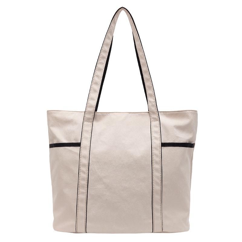 Contrasting color tote bag women's 2025 new large-capacity fashion handbag LULU same shoulder bag