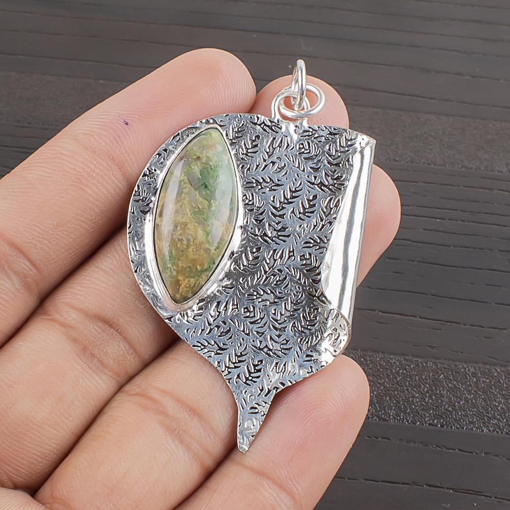 

Natural Verasite Gemstone 925 Sterling Silver Jewelry Designer Pendant 2.09 AJP-2393