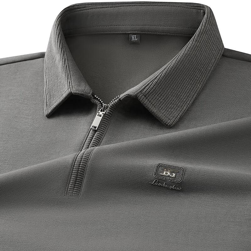 Dibenze Men's Plus Size Loose Half-Zip Turn-Down Collar Sweatshirt