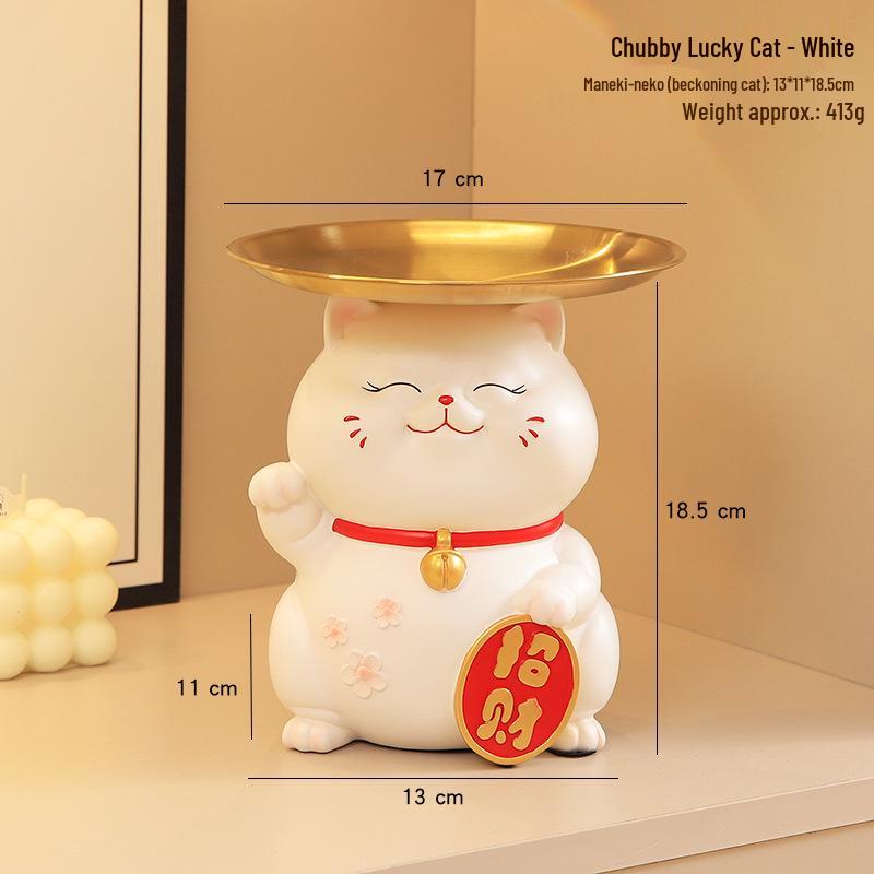 Creative Chubby Maneki-neko Entryway Display Ornament - Home & Living Room Housewarming Gift