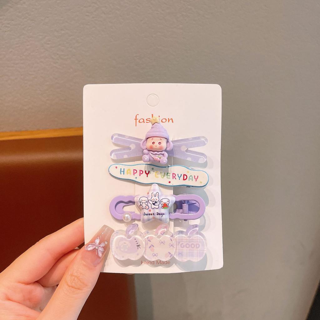 Children'S Hairpin Cute Cartoon Hair Accessories Little Girl Hairpin Headgear Baby Side Bangs Clip Love Clip Duck Bill Clip