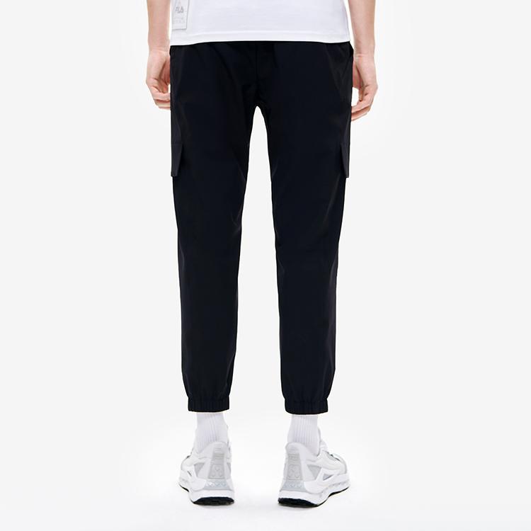 Fila Versatile Loose Fit Solid Color Logo Woven Casual Pants Men Pants Black F11M238802FBK
