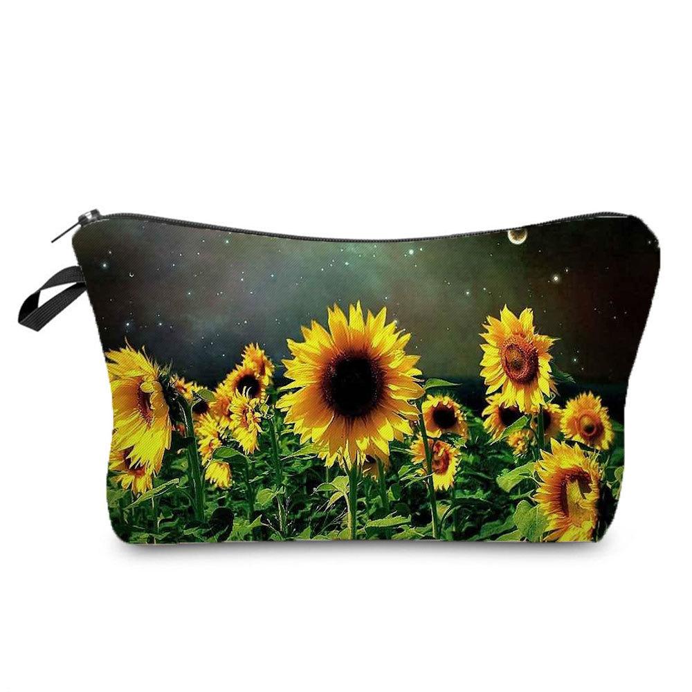 Women Flower Print Cosmetic Bag Toiletries Organize Travel Storage Case 6388