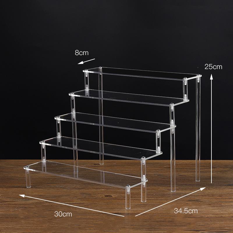 Clear Acrylic Tiered Display Stand for Figurines, Dolls & Jewelry