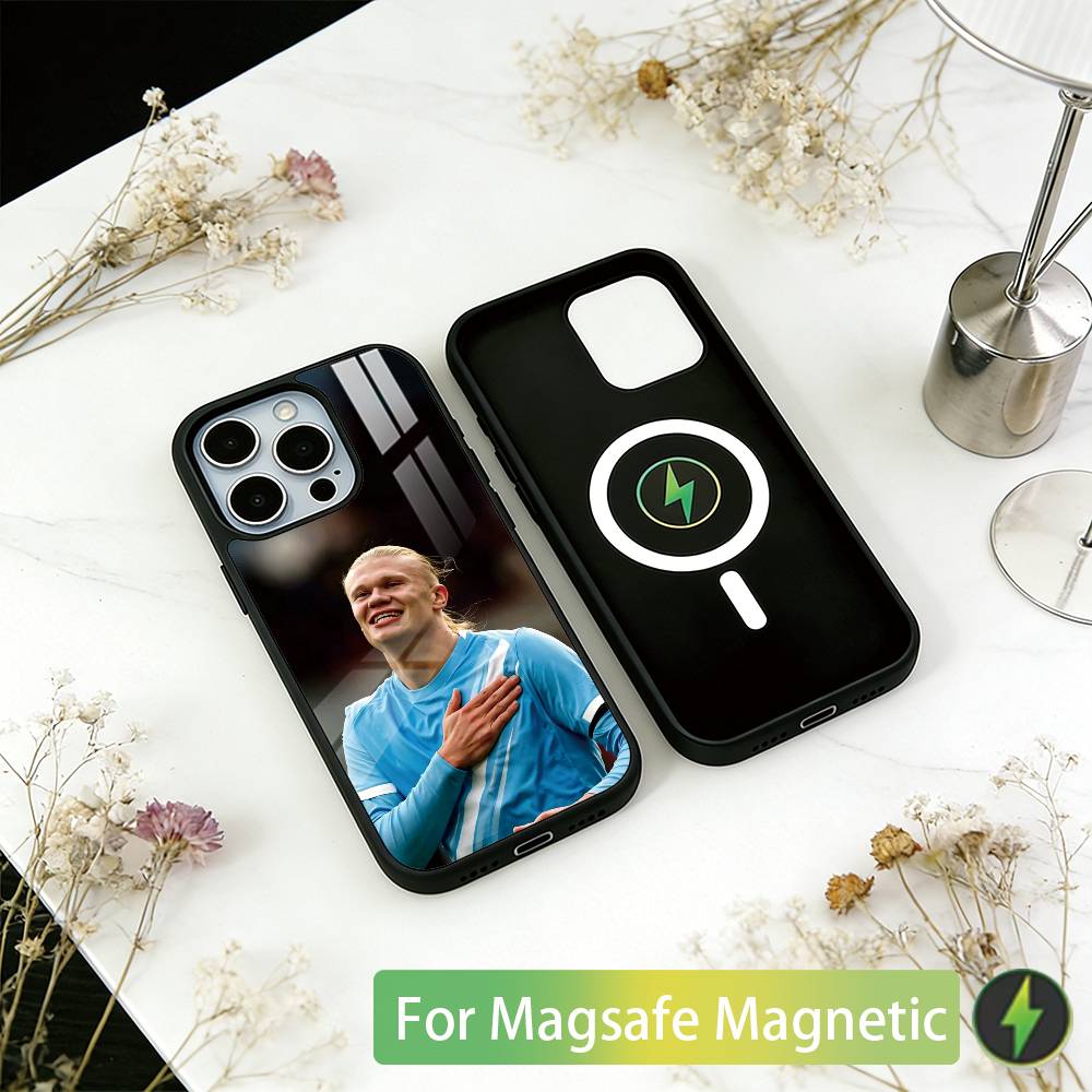 Football Star E-Erling H-Haaland Phone Case For iPhone17,16,15,14,13,12,11 Plus,Pro Magnetic with Magsafe Wireless Charging