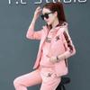 Fleece and Thickened Sportswear for Women, Large-sized Casual Three-piece Set, Winter Fashion Sweatshirt