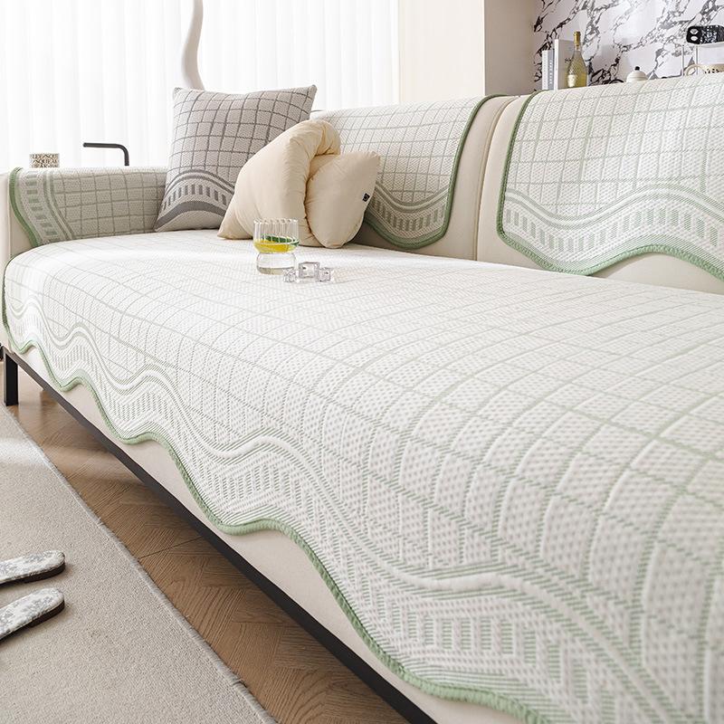 Special-Shaped Cold Bean Ice Silk Sofa Cushion New Summer Fixed Non-Slip Seat Cushion Straight Discharge Cool Sofa Cover
