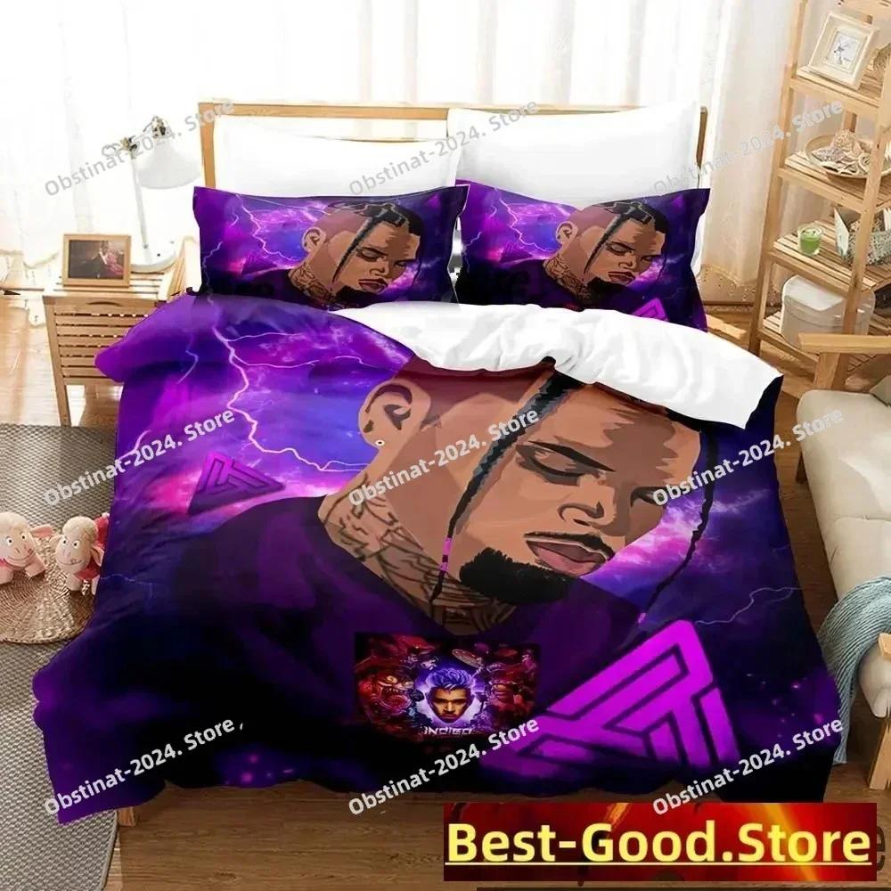 3D Print Chris Brown Bedding Set Boys Girls Twin Queen King Size Duvet Cover Pillowcase Bed Boys Adult Home Textileextile