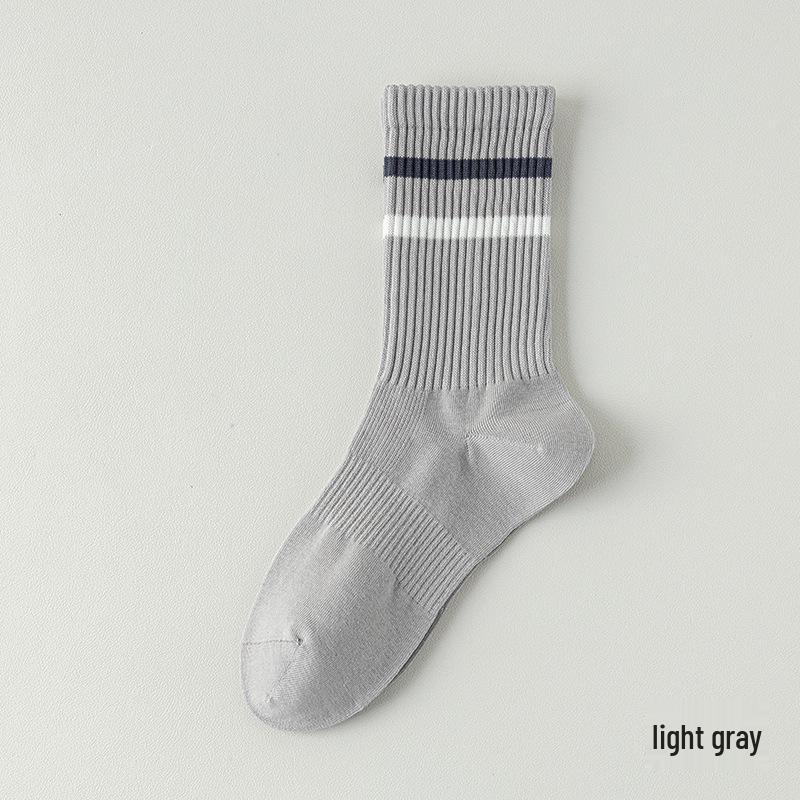 Women's Pure Cotton Mid-Calf Socks - Odor-Resistant, Sweat-Absorbent, Casual Sports Socks for Spring & Autumn, White, Trendy