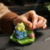 Zen Frog Lotus Leaf Incense Plug Incense Tray,Living Room Tea Tray Aromatherapy Stove,Channel Agarwood Sandalwood Seat Ornament