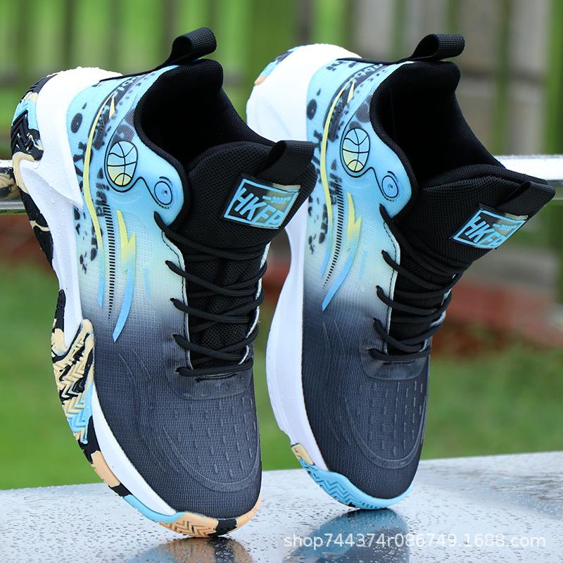Basketball shoes spring and autumn breathable double mesh shoes high-top sports and leisure shoes non-slip soft-soled running shoes