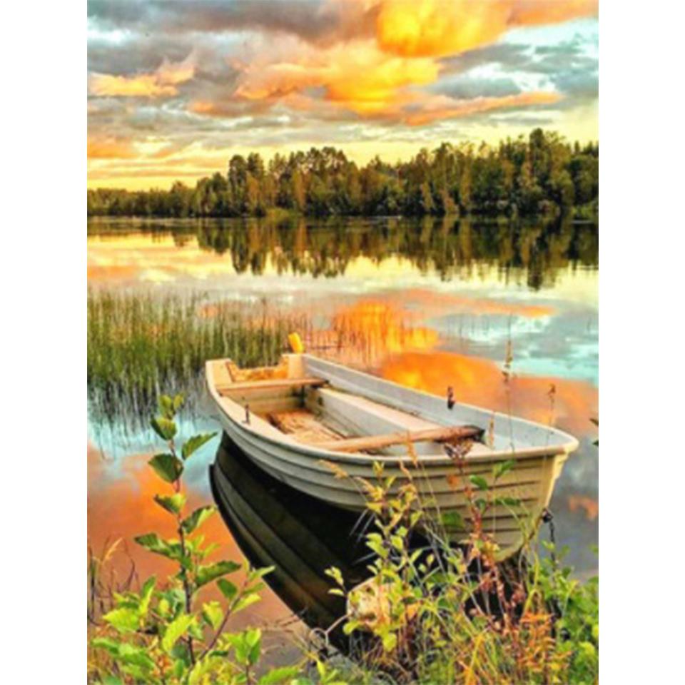 5D DIY Coastal Landscape Diamond Painting Rhinestone Picture Full Diamond Embroidery Gift Mosaic Decoration Cross Stitch Kit