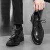 Men's Cold Sticky High-end Rubber Sole Leather Shoes Men's Business Dress Casual Leather Shoes Foot Cover British Groom Wedding
