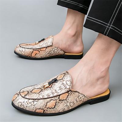 Designer Sommer Neu Herren Schlangenleder Muster Halbschuhe Schuhe Männlich Lässig Mules Mokassins Atmungsaktiv Loafers Zapatos Hombre