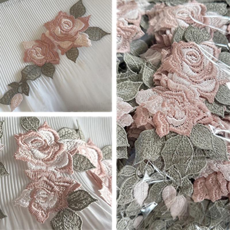 New Small Flower Hand Sewing Accessories Clothes Decorative Patch Cloth Sticker Latin Diy No Adhesive Dance Dress Dance Water-Soluble Embroidery