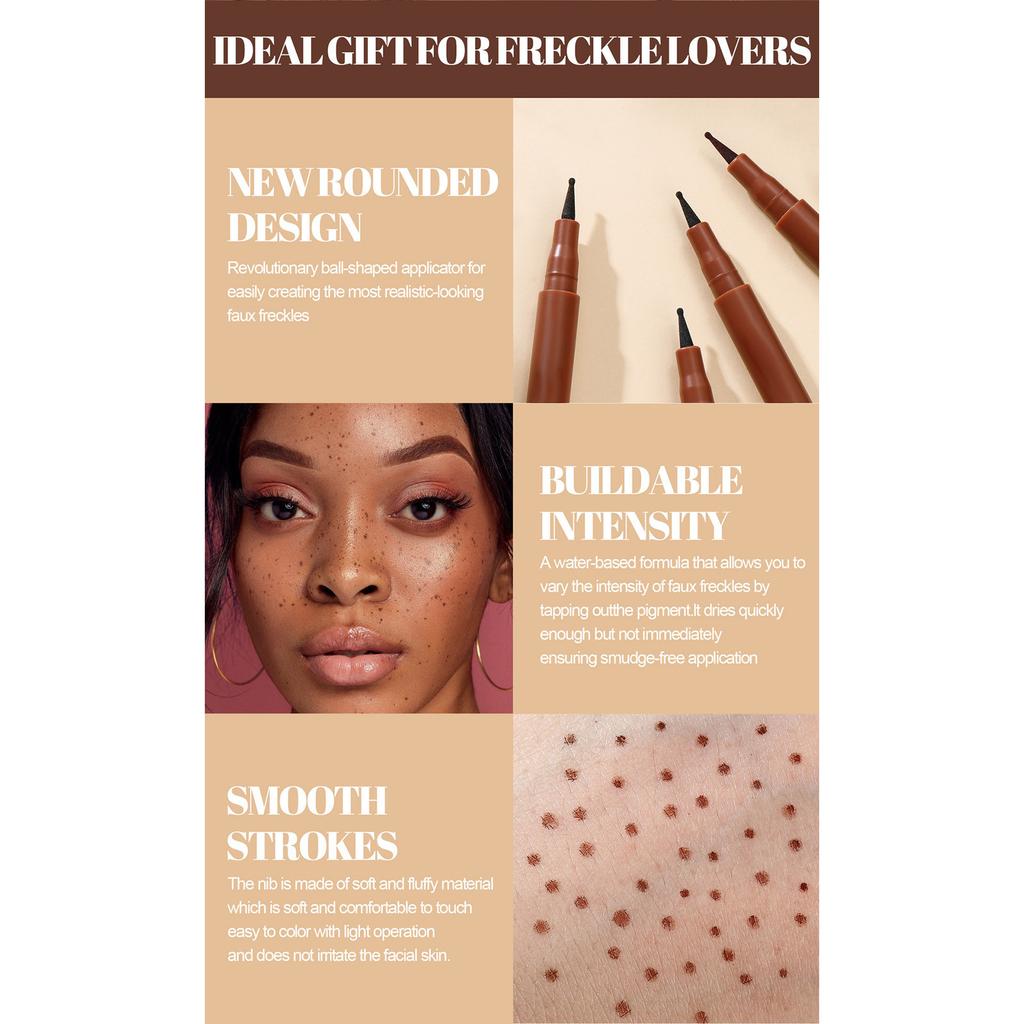 Freckle Effect Stamp Pen for Makeup - Smudge-Proof Quick-Drying Formula, Waterproof Wear, Realistic Facial Beauty Application