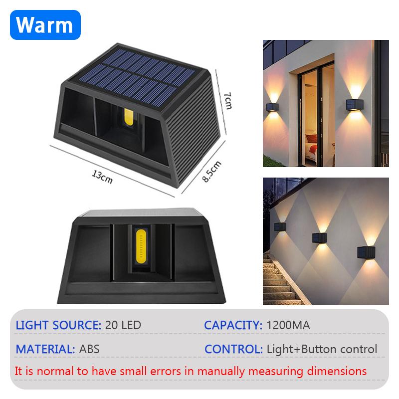 LED solar wall lamp waterproof wall lamp ABS 5W IP65 Adjustable  for up and down lighting porch and courtyard Decoration LIGHTS