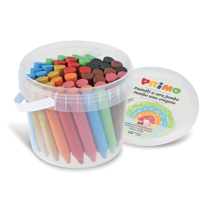 Crayons de cire jumbo - Marque - Sceau de 48 - 12 couleurs - Pointe douce et lumineuse