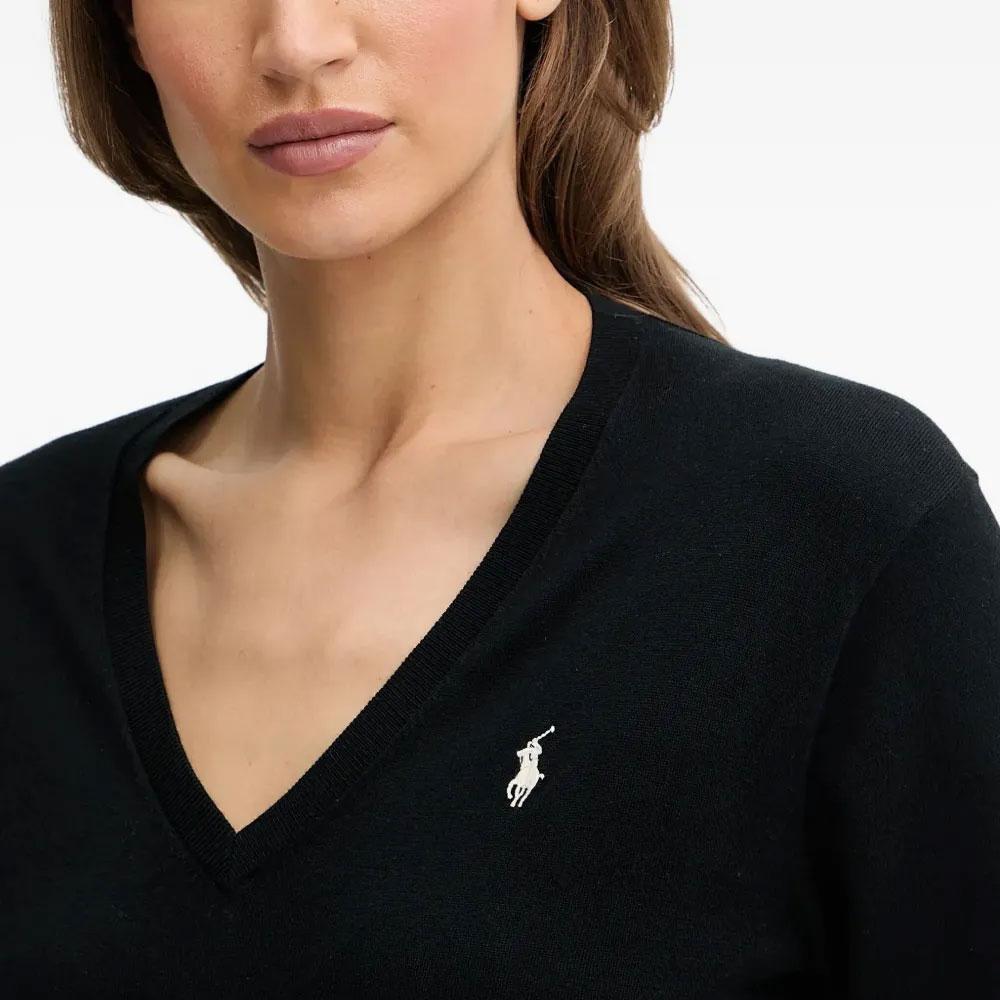 Polo Ralph Lauren FW25 V-Neck Logo Long Sleeve Knit Sweater Women sweater 211972105-004