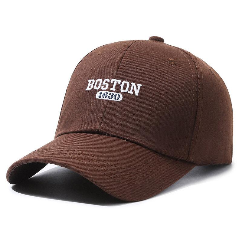 Baseball cap men's fashion cap letter embroidered visor simple versatile face small solid color hat women